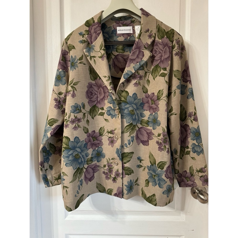 ALFRED DUNNER FLORAL BLAZER SZ 16